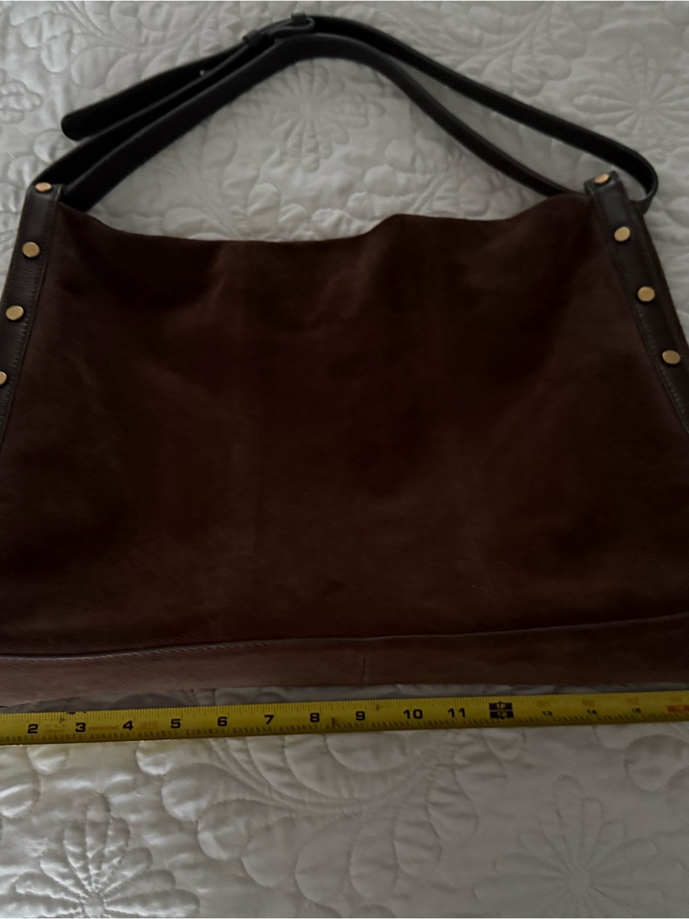 Vince Camuto genuine suede Classic Brown Shoulder Bag - Picture 2 of 11